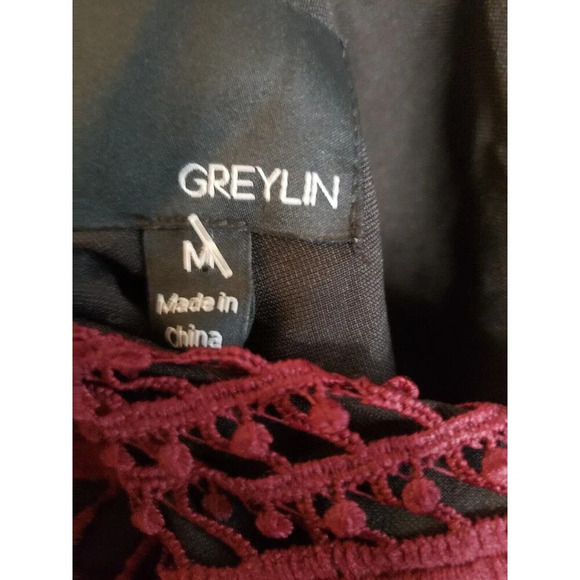 Greylin Anthropologie Dress Women's Medium Wine Lace Mini Heidi Nwt - Picture 9 of 11